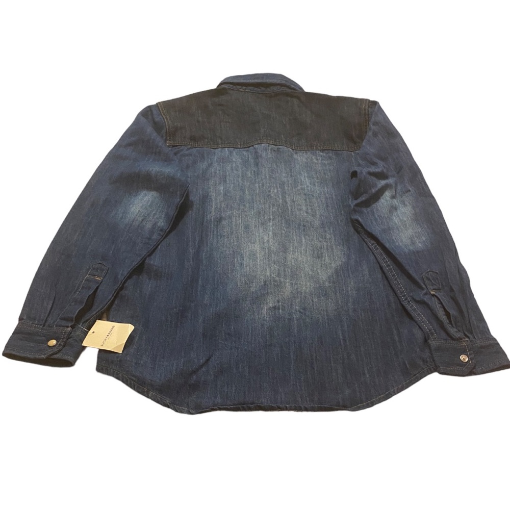 Lucky Brand, Denim Button Down Shirt, Two Tone Denim, Long Sleeve, Large… - Picture 3 of 15